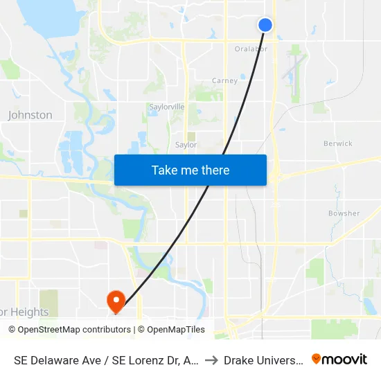 SE Delaware Ave / SE Lorenz Dr, Ank to Drake University map