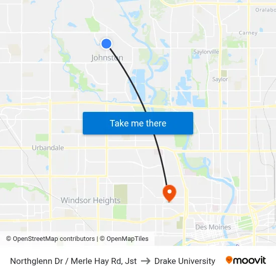 Northglenn Dr / Merle Hay Rd, Jst to Drake University map