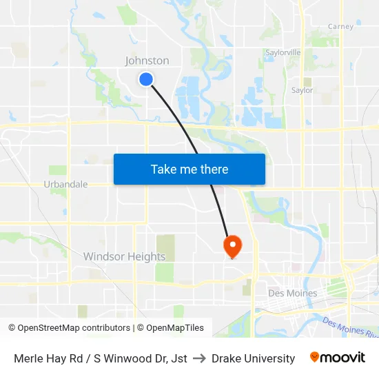 Merle Hay Rd / S Winwood Dr, Jst to Drake University map