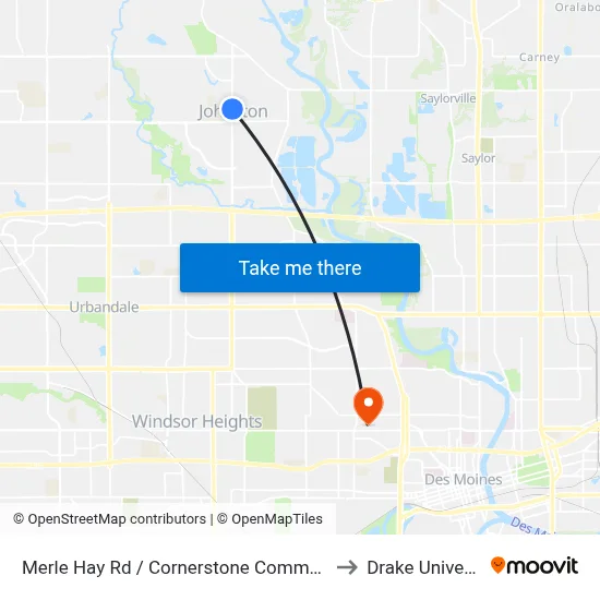 Merle Hay Rd / Cornerstone Commons, Jst to Drake University map