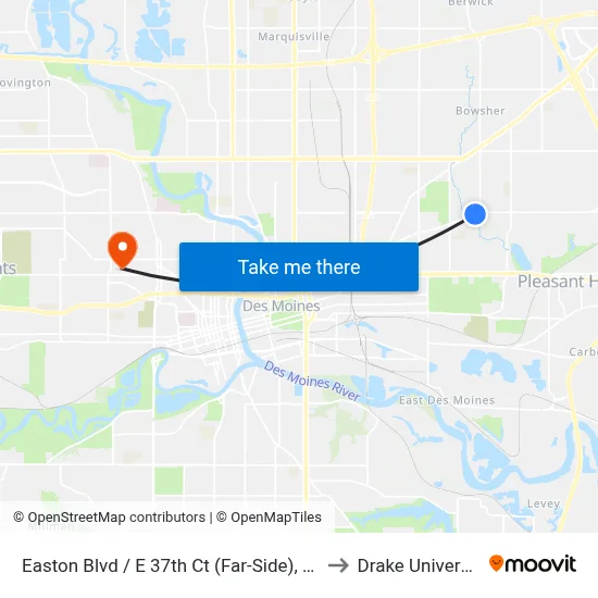 Easton Blvd / E 37th Ct (Far-Side), Dsm to Drake University map