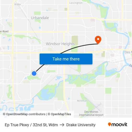 Ep True Pkwy / 32nd St, Wdm to Drake University map