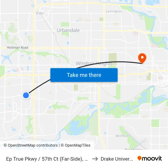 Ep True Pkwy / 57th Ct (Far-Side), Wdm to Drake University map