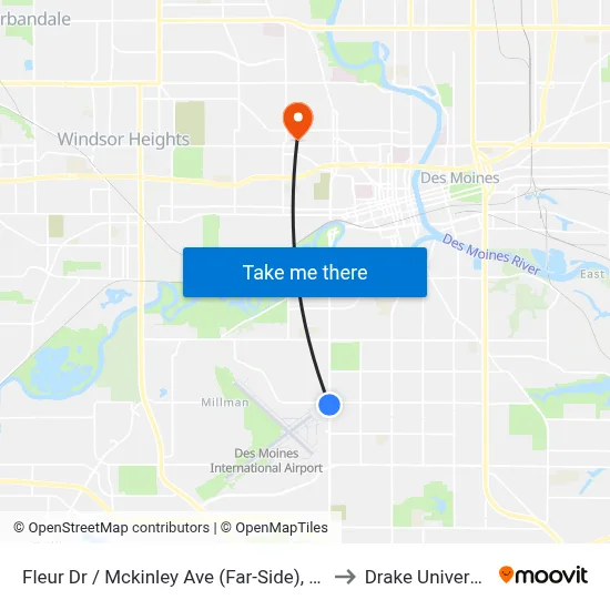 Fleur Dr / Mckinley Ave (Far-Side), Dsm to Drake University map