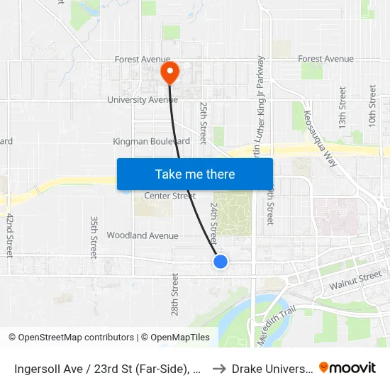 Ingersoll Ave / 23rd St (Far-Side), Dsm to Drake University map