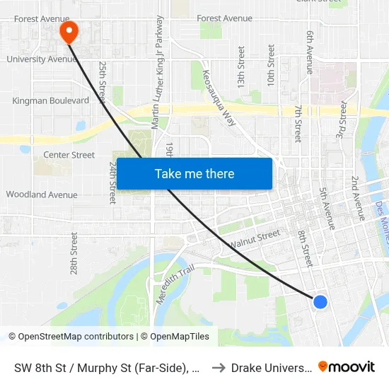 SW 8th St / Murphy St (Far-Side), Dsm to Drake University map