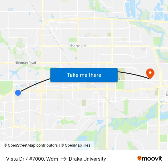Vista Dr / #7000, Wdm to Drake University map