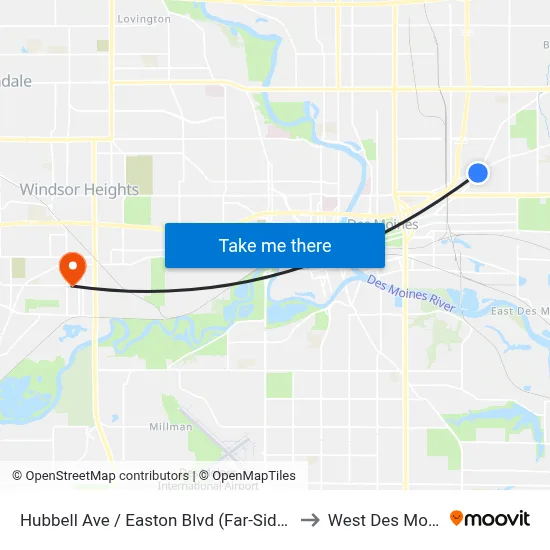 Hubbell Ave / Easton Blvd (Far-Side), Dsm to West Des Moines map