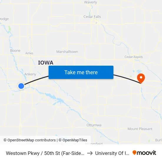 Westown Pkwy / 50th St (Far-Side), Wdm to University Of Iowa map