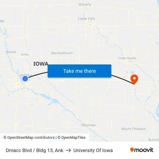 Dmacc Blvd / Bldg 13, Ank to University Of Iowa map