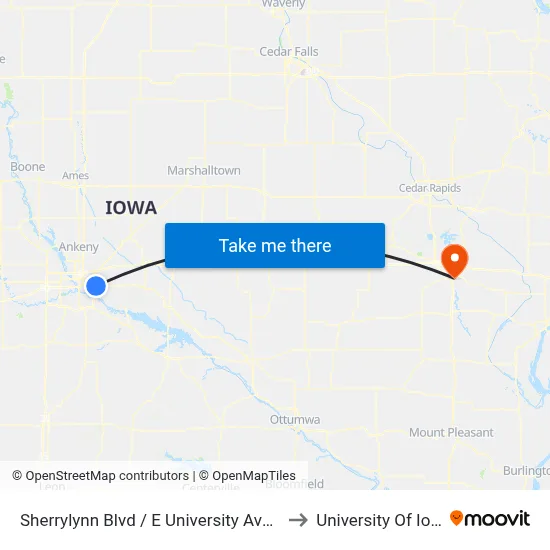 Sherrylynn Blvd / E University Ave, Plh to University Of Iowa map