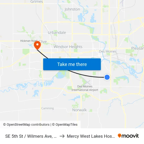 SE 5th St / Wilmers Ave, Dsm to Mercy West Lakes Hospital map