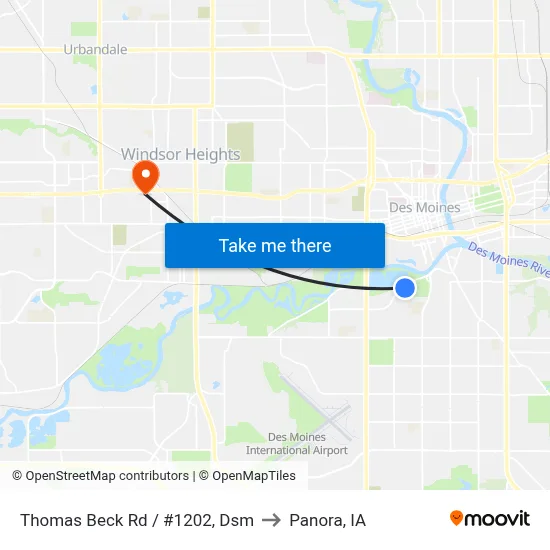 Thomas Beck Rd / #1202, Dsm to Panora, IA map