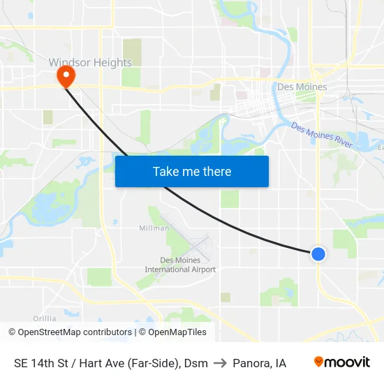 SE 14th St / Hart Ave (Far-Side), Dsm to Panora, IA map