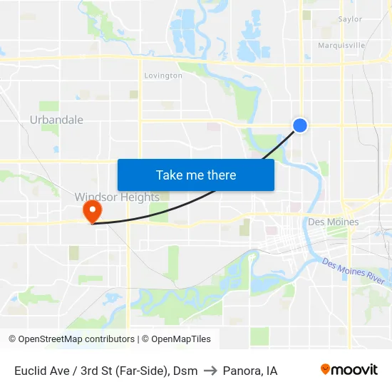 Euclid Ave / 3rd St (Far-Side), Dsm to Panora, IA map