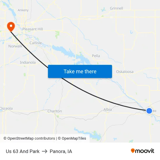 Us 63 And Park to Panora, IA map