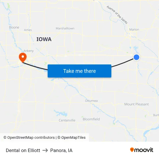 Dental on Elliott to Panora, IA map