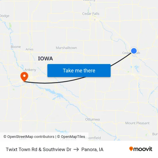 Twixt Town Rd & Southview Dr to Panora, IA map