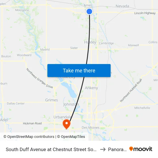 South Duff Avenue at Chestnut Street Southbound to Panora, IA map