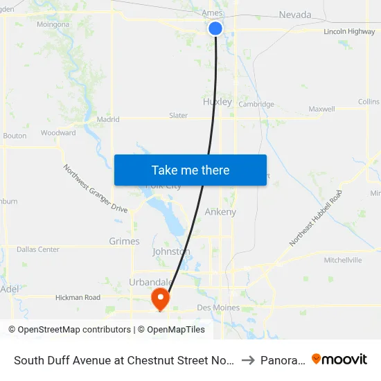 South Duff Avenue at Chestnut Street Northbound to Panora, IA map