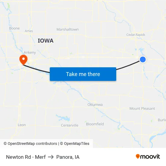 Newton Rd - Merf to Panora, IA map