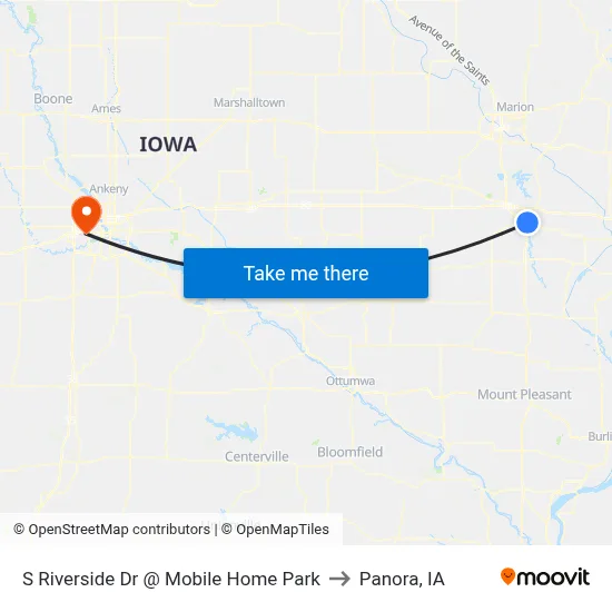 S Riverside Dr @ Mobile Home Park to Panora, IA map
