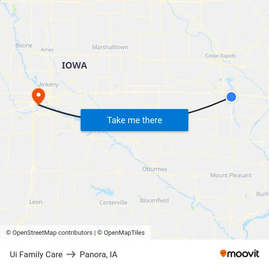 Ui Family Care to Panora, IA map