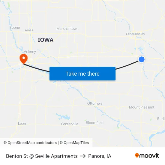Benton St @ Seville Apartments to Panora, IA map
