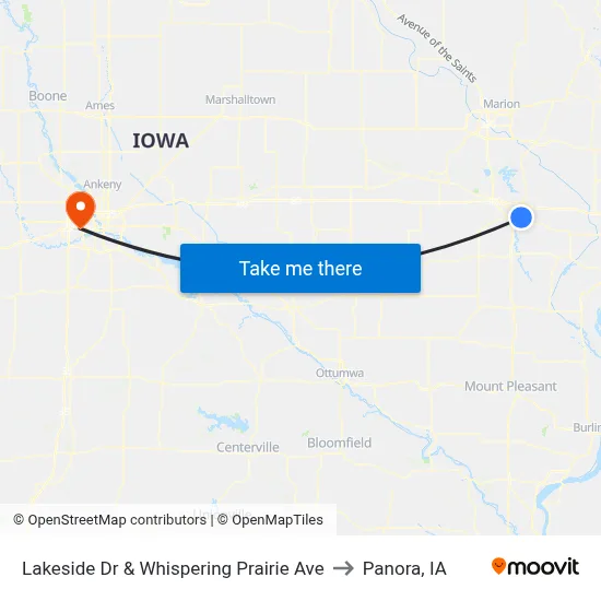 Lakeside Dr & Whispering Prairie Ave to Panora, IA map