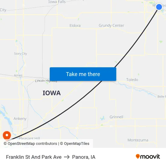 Franklin St And Park Ave to Panora, IA map