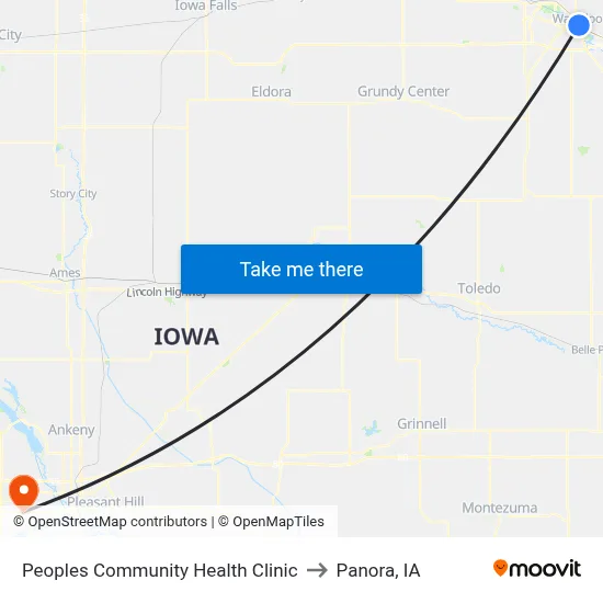 Peoples Community Health Clinic to Panora, IA map
