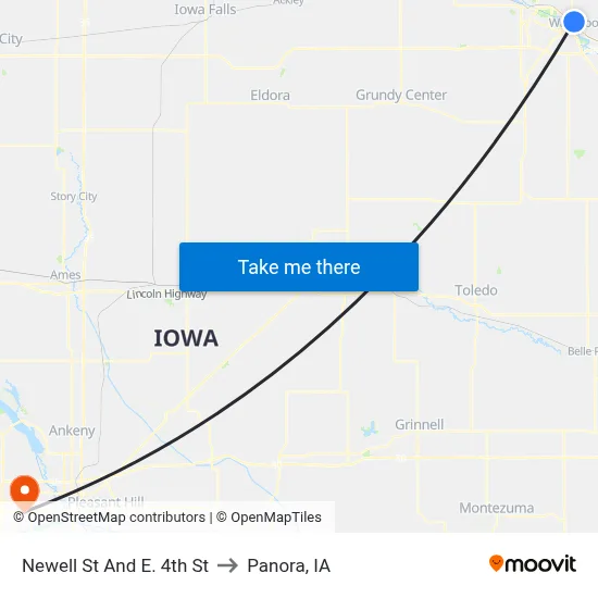 Newell St And E. 4th St to Panora, IA map