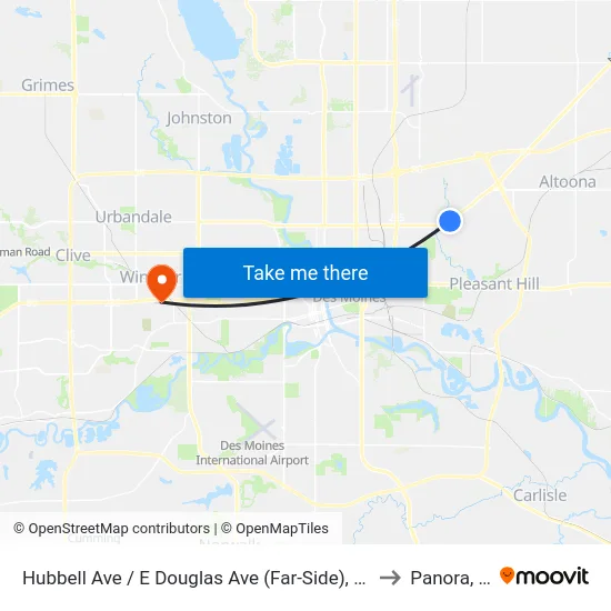 Hubbell Ave / E Douglas Ave (Far-Side), Dsm to Panora, IA map