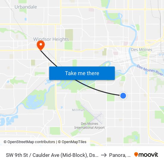 SW 9th St / Caulder Ave (Mid-Block), Dsm to Panora, IA map