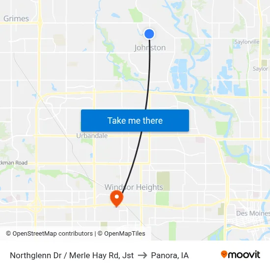 Northglenn Dr / Merle Hay Rd, Jst to Panora, IA map
