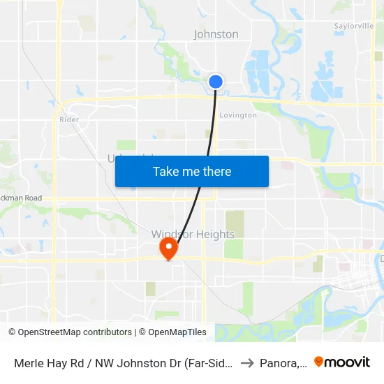 Merle Hay Rd / NW Johnston Dr (Far-Side), Jst to Panora, IA map