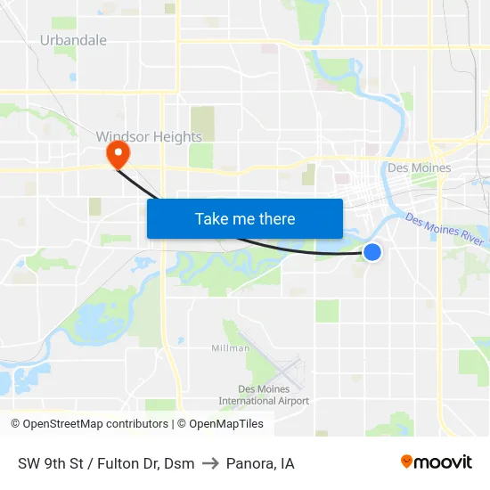 SW 9th St / Fulton Dr, Dsm to Panora, IA map