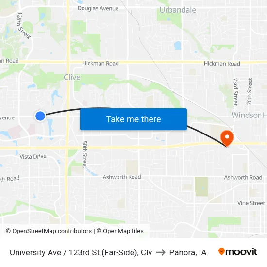 University Ave / 123rd St (Far-Side), Clv to Panora, IA map