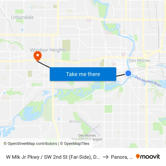 W Mlk Jr Pkwy / SW 2nd St (Far-Side), Dsm to Panora, IA map