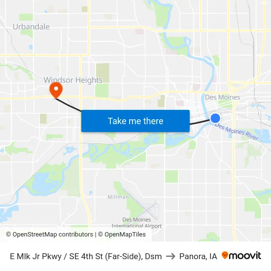 E Mlk Jr Pkwy / SE 4th St (Far-Side), Dsm to Panora, IA map