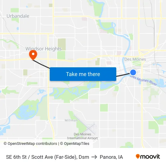 SE 6th St / Scott Ave (Far-Side), Dsm to Panora, IA map