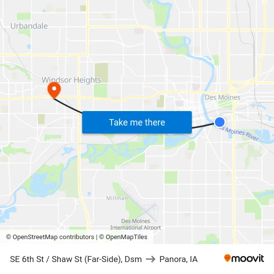 SE 6th St / Shaw St (Far-Side), Dsm to Panora, IA map