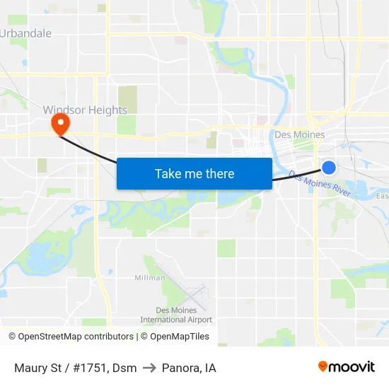 Maury St / #1751, Dsm to Panora, IA map