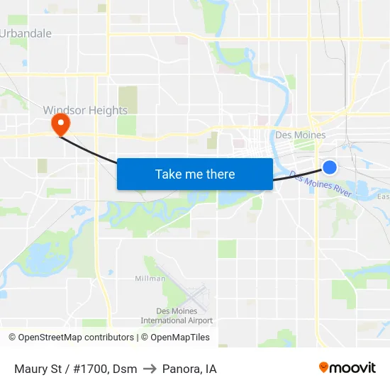 Maury St / #1700, Dsm to Panora, IA map