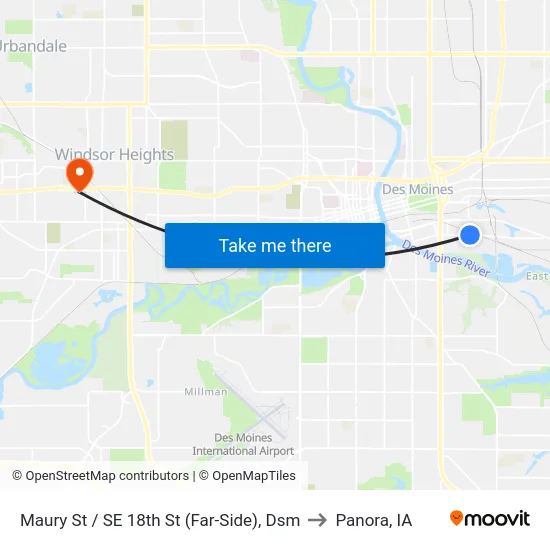 Maury St / SE 18th St (Far-Side), Dsm to Panora, IA map