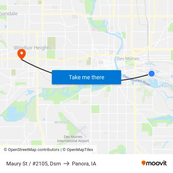 Maury St / #2105, Dsm to Panora, IA map