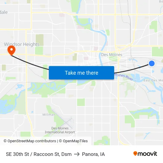 SE 30th St / Raccoon St, Dsm to Panora, IA map