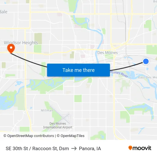 SE 30th St / Raccoon St, Dsm to Panora, IA map