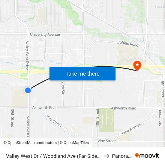 Valley West Dr / Woodland Ave (Far-Side), Wdm to Panora, IA map