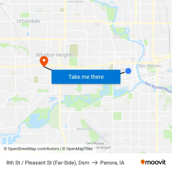 8th St / Pleasant St (Far-Side), Dsm to Panora, IA map